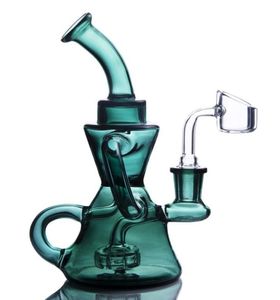 Szklanki Bong Bongs Dab Riołki Hoahs Glass Water Rury RECYCLER BONG DABBER AKCESORIA SHISHA Z 14 mm miską SY6505125130