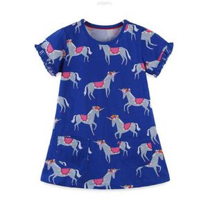 Clothing Sets 2023 Latest Cartoon Horse Boutique Wholesale Kids Summer Ruffles Short Sleeves Children's Girls Dressing