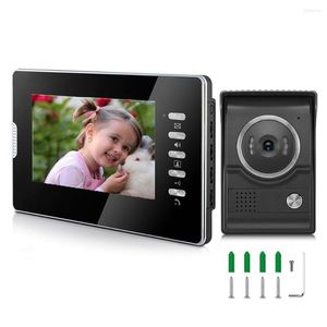 Video Door Phones Wired 7 Inch Color Screen Intercom System With Doorbell Kits And Waterproof Camera For Home Security