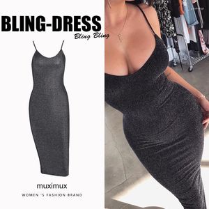 Casual Dresses 2023 Summer Women Black Autumn Sundress Sexy Bodycon Spaghetti Strap Maxi Long Party Dress For Femme