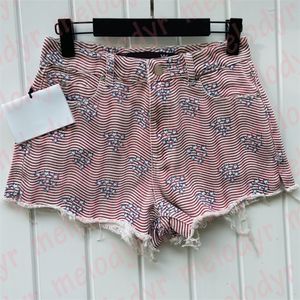 شورت الصيف Star Print Denim Shorts Womens Designer تنفس السراويل الجينز الجينز