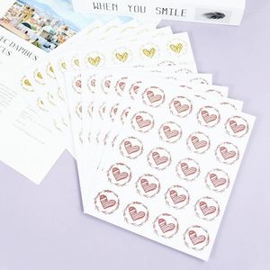 Gift Wrap 10sheet/200Pcs Bronzing Transparent Sealing Stickers Love Heart Round Gold Silver Black Envelop Candy Bag Lables For Baking