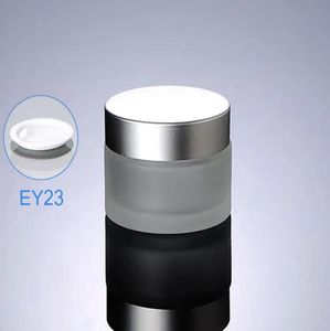 シンプルな300pcs/lot 50g（50ml）フロストグラスクリームジャーグラスボトル銀色の蓋化粧品コンテナ化粧品包装