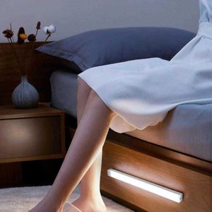 S LED'ler Dolap Gecesi USB Şarj Edilebilir Hareket Sensörü Dolap Yatak Odası Aydınlatma Mutfak Duvar Lambası AA230426