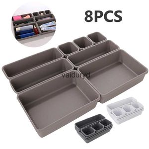 Storage Boxes Bins 8pcs/set Adjustable Drawer Organizer Box Trays Make Up Cosmetics Sundries Divider Holder Kitchen Bathroom Closetvaiduryd