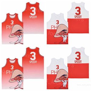 Movie Fade 3 Speedy Film Basketball Jerseys Retro For Sport Fans Pullover Pure Cotton Red White Purple Breathable Vintage HipHop College Embroidery HipHop Shirt