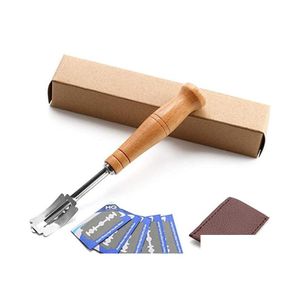 Baking Pastry Tools Bread Lame Set Premium Handcrafted Inklusive 5 Klingen und Lederschutz Er Dough Scoring Tool Drop Delive Dhgb2