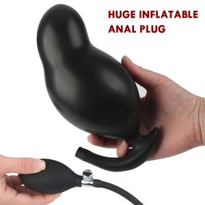 Brinquedo sexual massageador sair dupla camada inflado super grande anal plug bomba vibrador bunda massagem de próstata extensor dilatador brinquedos