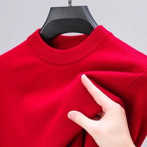 Maglioni da uomo 13 colori Lana di pecora Abiti senza cuciture Autunno Inverno Maglione solido Casual O-Collo Maglione Caldo Cashmere