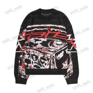 Herrenpullover Herrenpullover Pullover Kreative Streifen Damen Strick Streetwear Maiden Übergroße Harajuku O Neck Strickwaren Herrenbekleidung Emo T231127