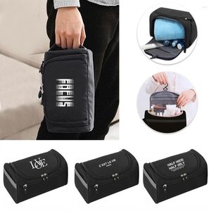 Cosmetic Bags Men Organizer Functional Hanging Zipper Makeup Case Storage Pouch Toiletry Text Series Make Up Wash Bag Handbag