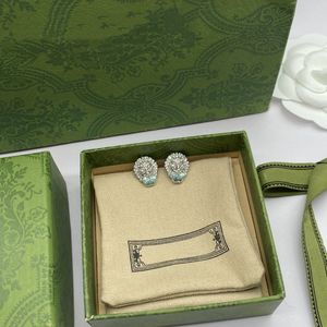 Fashion lion diamond earrings designer charm earrings for Woman Brass Fashion Jewelry Supply