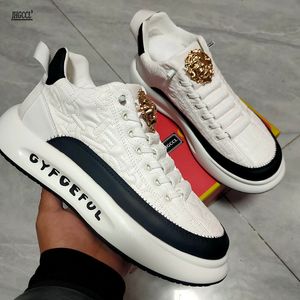 Nuovi stivali di lusso scarpe da uomo con paillettes personalità scarpe alte versione coreana di stivali piatti di aiuto medio scarpe casual con suola morbida A6