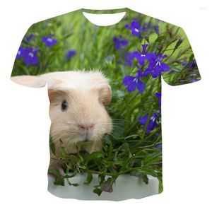 Camisetas de camisetas masculinas Camiseta redonda casual Camiseta 3D animal engraçado