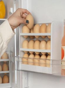 Storage Bottles Jars 30 Eggs Three Layers Creative Flip Egg Box Fridge Organizer Container Household Kitchen Keep Fresh Rack Dro5463943