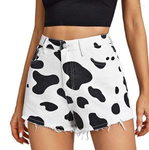 Women's Shorts High Waisted And Slender Women's Summer Casual Cow Pattern Denim