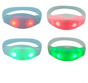 RGB LED Light Sound Activated Bracelet Bangle Voice Control Wristbands for Party Rave Concert Carnival Favors
