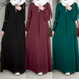 Ethnische Kleidung Mode Saudi-Arabien Dubai Abaya Frauen Kleider Casual Pailletten Sommerkleid Outfit Muslimisches Kleid Robe Elegante Femme Islamisch
