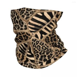 Berets Leopard And Zebra Ethnic Tribal Geometric Ornaments Bandana Neck Gaiter Wrap Scarf Animal Leather Texture Balaclava Warmer