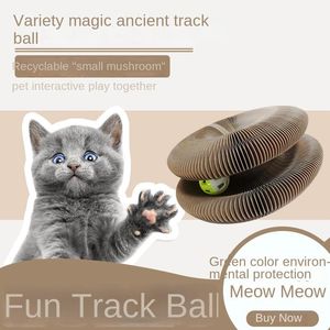 Toys Cat toys interactive pet supplies accordion track ball corrugated bell ball new cat toy turntable cat scratching board