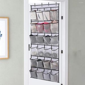 Storage Boxes Mesh Bag Visual 4 Hooks 24 Pockets Hanging Folded Great Load Bearing Keychain Shoe Organizer Pouch