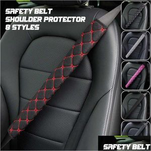 Safety Belts Accessories Lengthening Comfort 50/75Cm Car Seat Belt Er Shoder Guard Mas Net Breathable Four Season Pad Truck Drop D Dhg6R