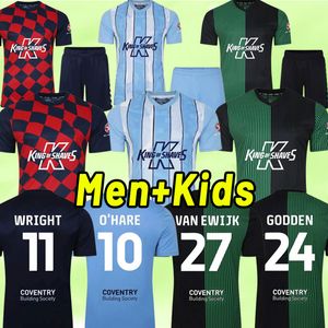 23 24 Coventry City Futebol Jerseys Maillot de Foot 2023 2024 O'Hare Gyokeres Godden Hamer Camisas de Futebol Home Away Terceiro 3º Kit Infantil