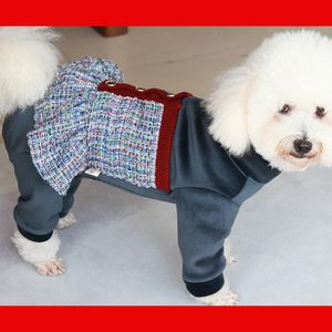 Rompers Pet Dog Winter Clothes Warm Thicken Silver Fox Fleece Jacket Valpklänning Stil Jumpsuit för små hundar skyddar Belly Poodle Coat