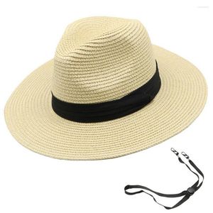 Chapéus largos de chapéus de verão homens homens palha de palha de jardinagem