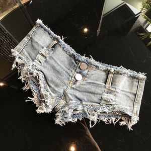 Shorts 2020 Summer Short Femme Low midja thong jeans för kvinnor Micro Bikini Mini Sexiga kvinnors denim Night Clubwear Blue New New New New