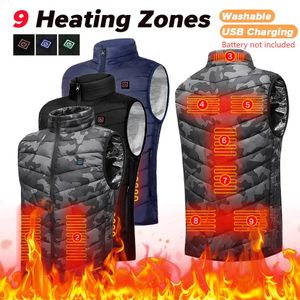 Men's Vests 9/13 Heated Vest Zones Electric Heated Jackets Men Women Sportswear Heated Coat Graphene USB Male Winter Jacket For Camping 231127