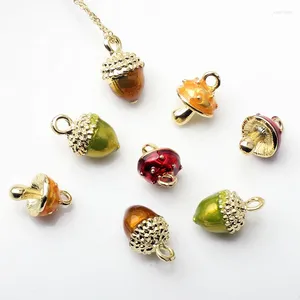 Charms 5pcs 9x15mm Alloy Charm Acorn 3D Pine Nuts Pendant For Jewelry Making DIY