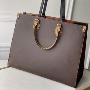 Top ONTHEGO Handbags Women Leather Shoulder Bags Leopard Splicing Crossbody Bag Messenger Bags Designers Handbag Tote Purse M58521185J