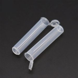 Klassische Pre-Roll-Verpackungsröhre Flasche aus transparentem schwarzem Kunststoff mit weißem Doob-Gelenk stumpfer Pre-Roll-Pillenbehälter hat einen Innendurchmesser von 0,688 Zoll und eine Länge von 4,6 Zoll