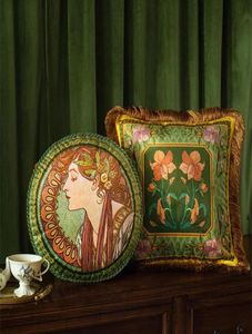 CushionDecorative Pillow Throw Covers Cases Soft Square Decorative Cushion For Sofa Couch 18x18 Inches Alphonse Maria Mucha Art D4369274