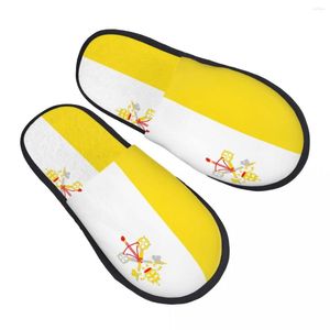 Slippers Indoor Flag Of Vatican Warm Winter Home Plush Fashion Soft Fluffy