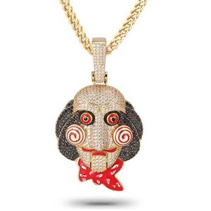 Missjewelry Hip Hop Silver Men Clown Pendant Iced Out with Chain