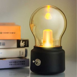 Led bulb Classical blowing desk lamp decoration light Retro USB Rechargeable Night Light Desk Table LED Lamp Decor Lights AA230426