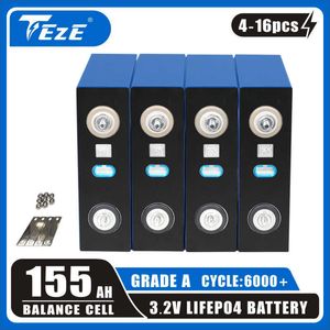 4/8/16pcs LIFEPO4 Bateria 3.2V 150AH 155AH grau A 6000 ciclos 100% Capacidade de DIY 12V 24V Células para RV EV Solar System Free Free