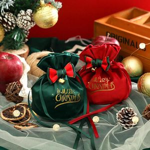 Creatieve kerstcadeautas Xtmas Apple Velvet Bag Kerstavond Snoepdoos Fruit Flanel Bundelzak 4 stijlen