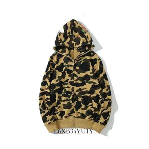 Mens Designer Hoodie Full Zip Up Shark Hoodies Woman Camouflage Jacket Hoody Hooded Sweatshirt Man Womens Sweater Long Sleeve Bapes Tech 6540