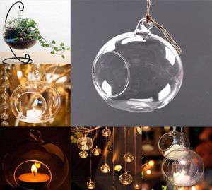 Clear Glass Hanging Candlestick Terrariums Tea Light Candle Holders Wedding Party Home Decor6725683