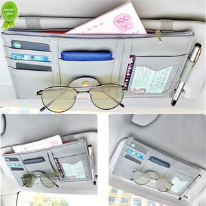 Ny ny bil Sun Visor Organizer Lagringshållare Bil Styling Visor Clip Solglasögon Holder Card Ticket Storage Bag Pouch Car Organizer