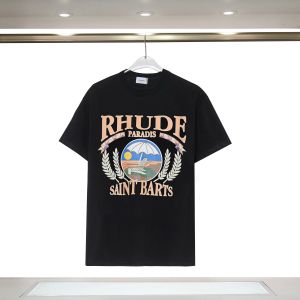 ファッショナブルなメンズTシャツ、トレンディな女性のデザイナー、Tシャツ、トップス、男性用のカジュアルチェストレター、シャツ、豪華な服、ポロススリーブ、服、Rhude T-S