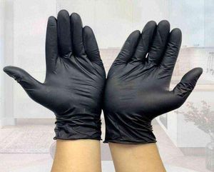 Luvas descartáveis preto látex pó exame luva tamanho pequeno médio grande xlarge nitrilo vinil mão capa s xl5802451