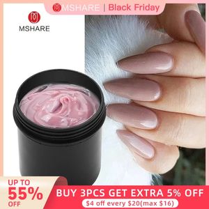 Nail Gel MSHARE 150ml Jelly Gel Builder Nail Extension Gel Cream Medium Soft Cover Shade Pink White Fast Extending UV Nail Hard Gels 231127