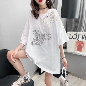 T-shirt da donna estate oversize lunga donna elegante top maglietta da donna Kpop outfit vintage Y2k streetwear abbigliamento estetico stile coreano 230427