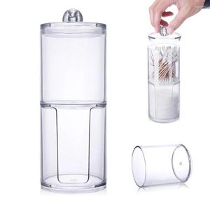 Storage Bottles Container Bathroom Transparent Plastic Cotton Wool Pad Dispenser Clear Dental Floss Make Up Holder