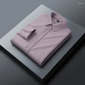 Camicie eleganti da uomo Camicia da lavoro Tinta unita Abbigliamento caldo addensato in peluche confortevole alla moda casual di alta qualità