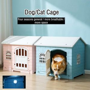 Pens Foldable Pet Dog Cage Outdoor Pet House Weatherproof Dog Kennel Cat Nest Tent Shelter For Dog Cat Security Guard Easy to Install